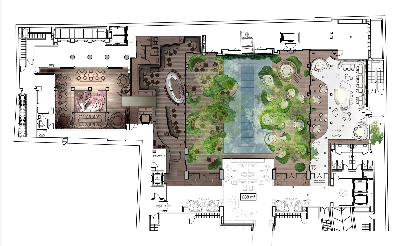 Plan - Mandarin Oriental Paris © Jouin Manku